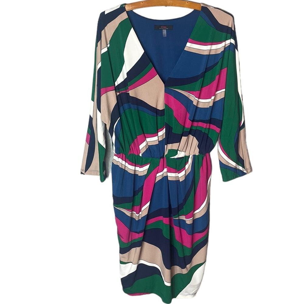 Trina Turk Women’s Birch Dress Size Medium Colorful Geometric Jersey - Picture 2 of 8